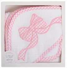 Pink Bow Boxed Hooded Towel & Washcloth Set