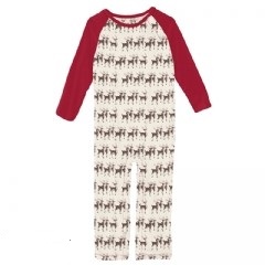 Kickee Pants Natural Rudolph Romper