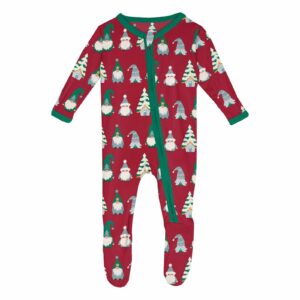 Kickee Pants Crimson Gnomes Print Footie