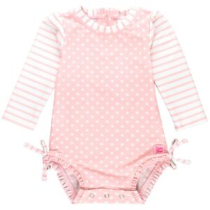 Pink Polka Dot One Piece Rash Guard