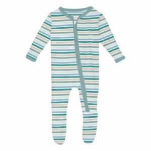 Kickee Pants Lakeside Stripe Print Footie