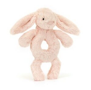 Bashful Pink Bunny Ring Rattle