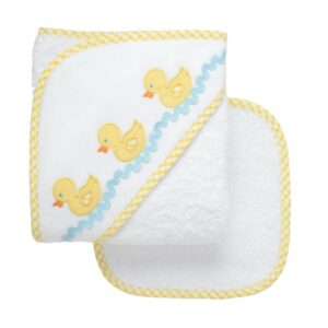 Duck Hooded Towel & Washcloth Set