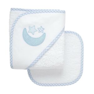 Blue Moon Hooded Towel & Washcloth Set - Image 1