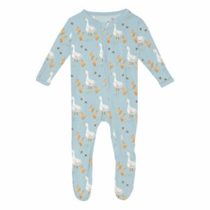 Kickee Pants Spring Sky Feeding Ducks Footie - Image 1