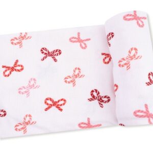 Candy Cane Bows Swaddle Blanket