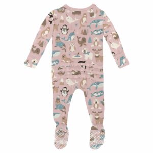 Kickee Pants Baby Rose Arctic Animals Ruffle Footie - Image 2