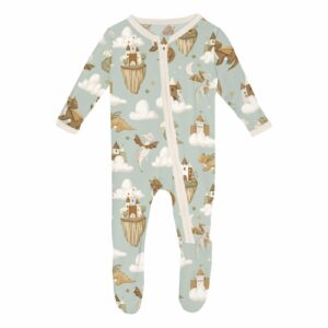 Kickee Pants Aloe Castles & Clouds Footie - Image 1