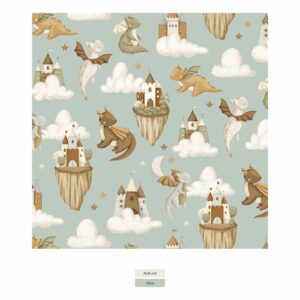 Kickee Pants Aloe Castles & Clouds Footie - Image 2