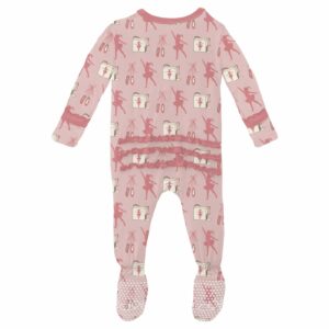 Kickee Pants Baby Rose Ballet Ruffle Footie - Image 2