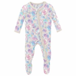 Kickee Pants Natural Bubbles Ruffle Footie