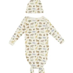 Natural Mini Safari Knotted Gown Set