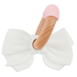 White Bow Silicone Teether - Image 1