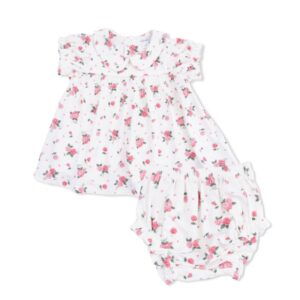 Pink Rosettes Smocked Dress Set