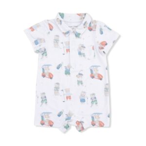 Golfing Teddy Bears Polo Shortie Romper