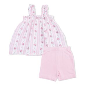 Winding Rosses Stipe Ruffle Top & Short