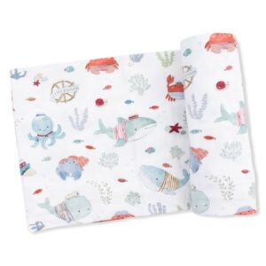 Sailor Sea Creatures Swaddle Blanket