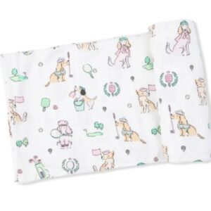 Pink Country Club Dogs Swaddle Blanket