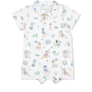 Country Club Dogs Neutral Polo Shortie Romper