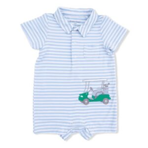 Striped Golf Polo Shortie Romper