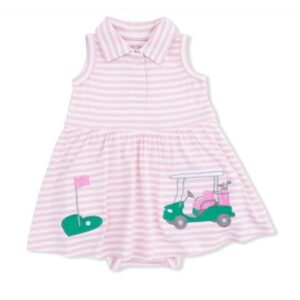 Pink Stripe Golf Polo Dress