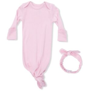 Romance Rose Ribbed Knot Gown & Headband