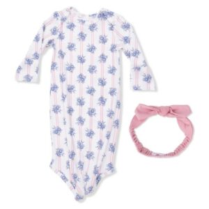 Stripe Dot Roses Knot Gown & Headband