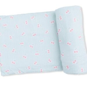 Tiny Cherry Stripe Swaddle Blanket
