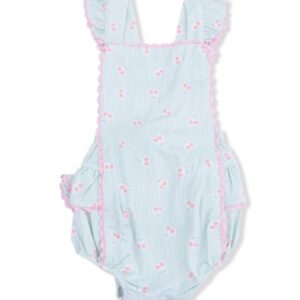 Tiny Cherry Stripe Ruffle Sunsuit - Image 1