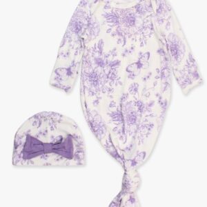 Wisteria Purple Knotted Gown Set