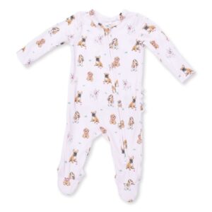 Pink Bestie Dogs Ruffle Footie