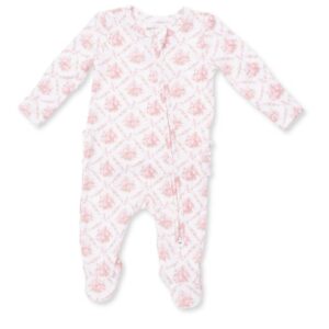 Rose Bow Lattice Ruffle Footie